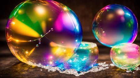 Soap Bubble Backdrop. Generative AIの素材