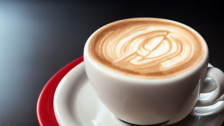 Isolated Latte Coffee. Generative AIの素材