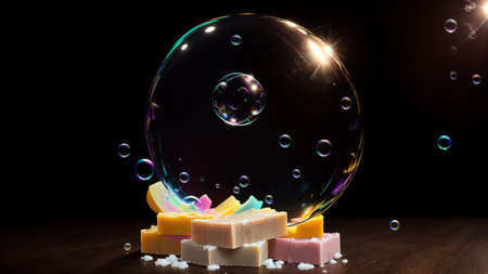Soap Bubble Backdrop. Generative AIの素材