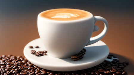 3d Coffee Cup Icon Illustration. Generative AIの素材