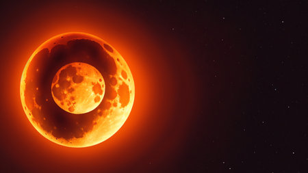 A Partial View Of The Moon During A Solar Eclipse. Generative AIの素材