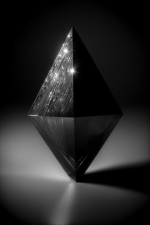 A Black And White Photo Of A Pyramid. Generative AIの素材