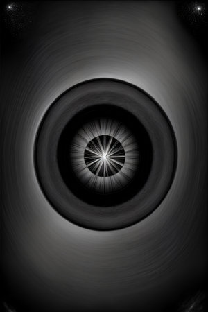 A Black And White Photo Of A Circular Object. Generative AIの素材