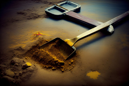 A Scoop Of Dirt Next To A Cell Phone. Generative AIの素材