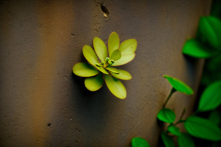 A Plant Growing Out Of The Side Of A Wall. Generative AIの素材