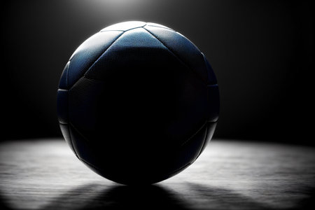 A Black And White Photo Of A Soccer Ball. Generative AIの素材