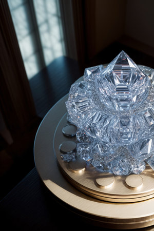 A Close Up Of A Glass Object On A Table. Generative AIの素材