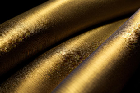 A Close Up Of A Shiny Gold Cloth. Generative AIの素材