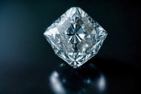A Close Up Of A Diamond On A Table. Generative AIの素材