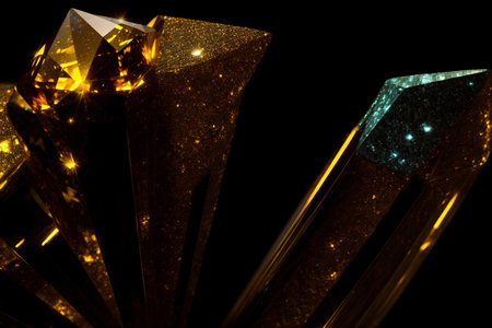 A Close Up Of A Diamond On A Black Background. Generative AIの素材