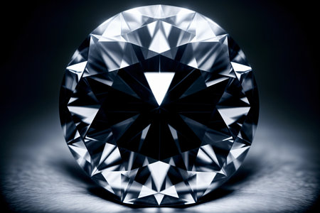 A Close Up Of A Diamond On A Black Background. Generative AIの素材