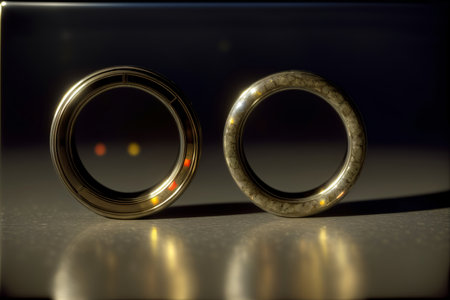 A Couple Of Rings Sitting On Top Of A Table. Generative AIの素材