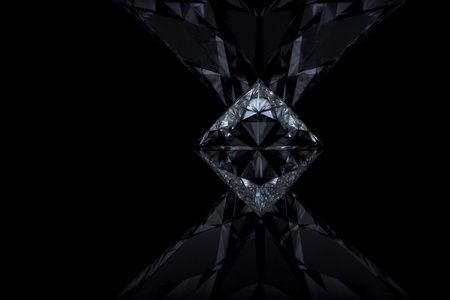 A Close Up Of A Diamond On A Black Background. Generative AIの素材