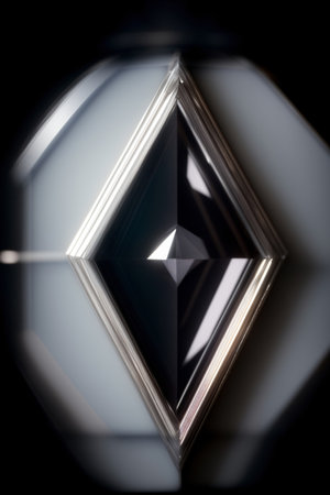 A Black And White Photo Of A Diamond. Generative AIの素材