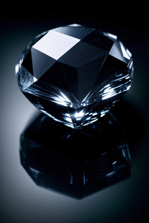 A Close Up Of A Diamond On A Black Surface. Generative AIの素材
