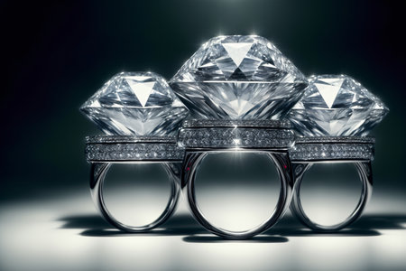 A Group Of Three Rings Sitting On Top Of Each Other. Generative AIの素材