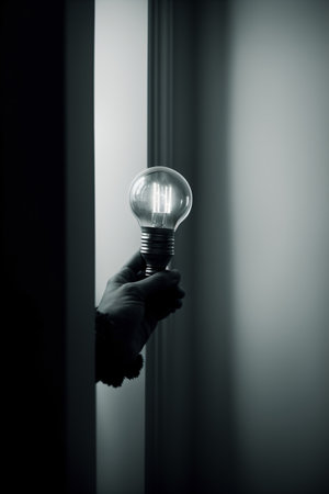 A Person Holding A Light Bulb In Their Hand. Generative AIの素材