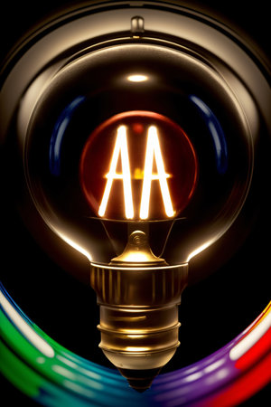 A Light Bulb With The Letters A And A Underneath It. Generative AIの素材