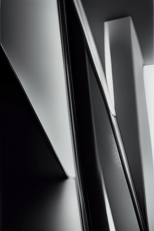 A Black And White Photo Of Abstract Shapes. Generative AIの素材