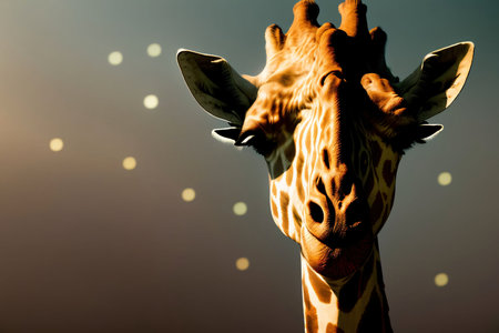 A Close Up Of A Giraffe'S Head And Neck. Generative AIの素材