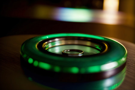 A Close Up Of A Green Object On A Table. Generative AIの素材