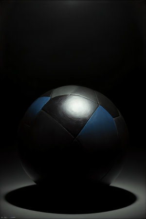 A Black And White Photo Of A Soccer Ball. Generative AIの素材