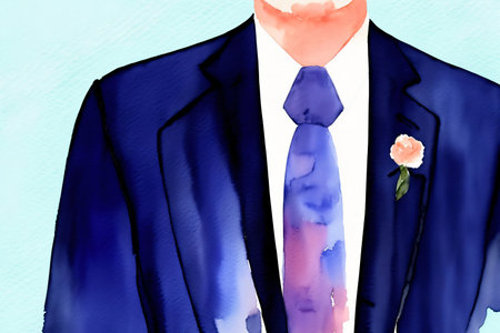A Painting Of A Man In A Suit And Tie. Generative AIの素材