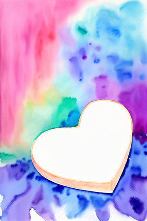 A Picture Of A White Heart On A Colorful Background. Generative AIの素材