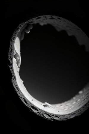 A Black And White Photo Of A Circular Object. Generative AIの素材