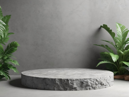 A White Table With A Plant Next To It. Generative AIの素材