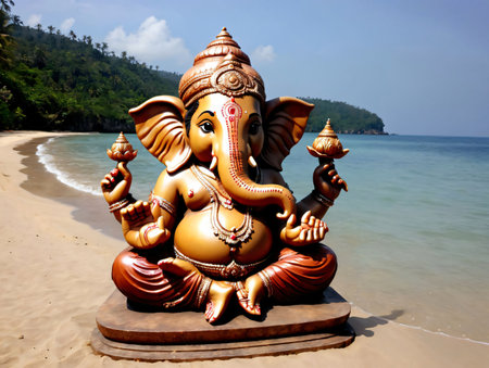 A Statue Of An Elephant. Generative AIの素材