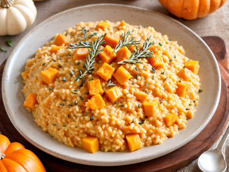 A Plate Of Riso With Butter And Butter. Generative AIの素材