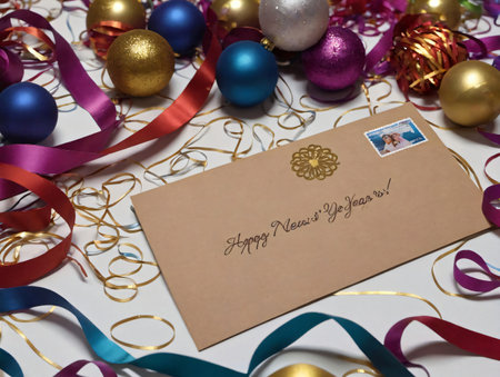 A Card With A Message On It Surrounded By Ribbons. Generative AIの素材