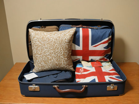 A Suitcase With A Cushion. Generative AIの素材