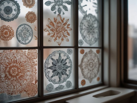 A Window With A Bunch Of Flowers On It. Generative AIの素材