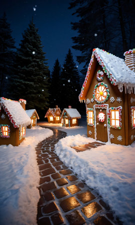 A Pathway With Snow. Generative AIの素材