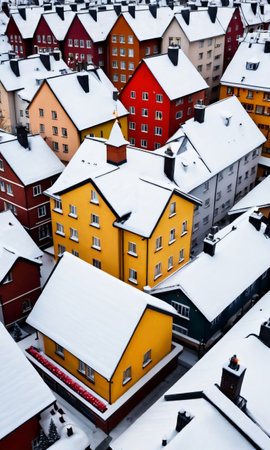 A Group Of Houses. Generative AIの素材