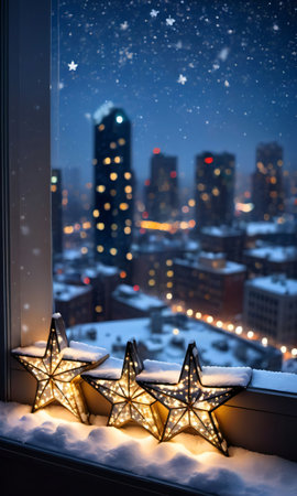 A Window With A View Of A City. Generative AIの素材