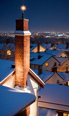 A Chimney With A Star On Top Of It. Generative AIの素材