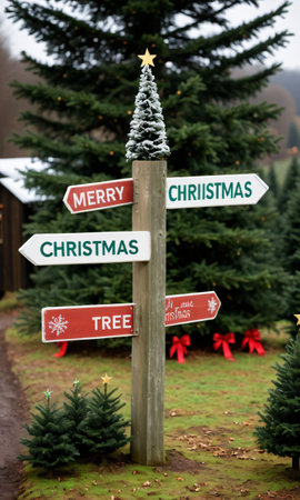 A Christmas Tree. Generative AIの素材