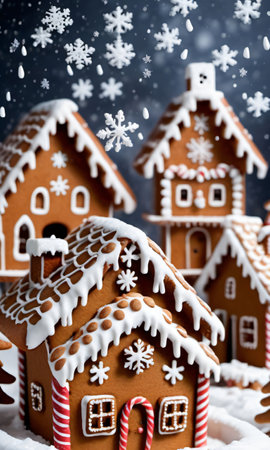 A Group Of Ginger Gingers In The Snow. Generative AIの素材