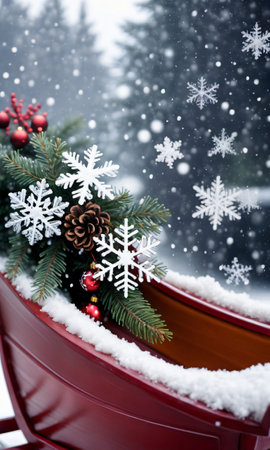 A Sler With A Christmas Tree In It. Generative AIの素材