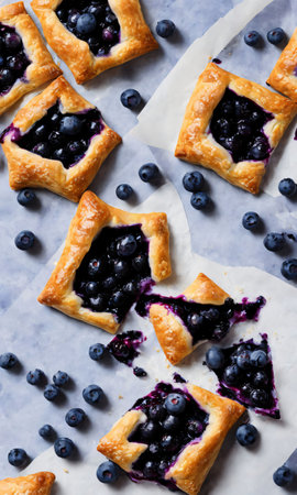 Blueberry Pastry. Generative AIの素材