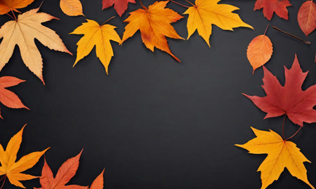 Isolated Autumn Leaves Background. Generative AIの素材