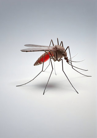 Mosquito Isolated On A White Background. Generative AIの素材