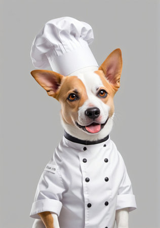 Dog Chef Isolated On A White Background. Generative AIの素材