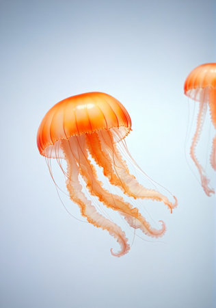 Jellyfish Isolated On A White Background. Generative AIの素材