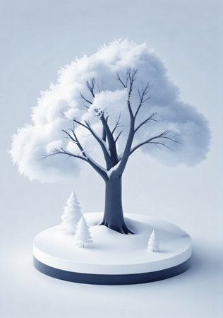 Winter Tree Isolated On A White Background. Generative AIの素材