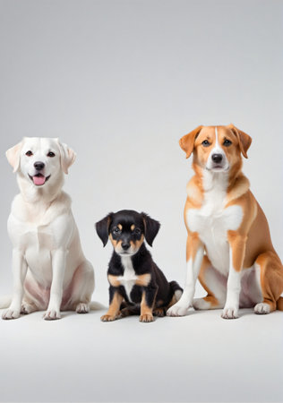 Dogs Isolated On A White Background. Generative AIの素材