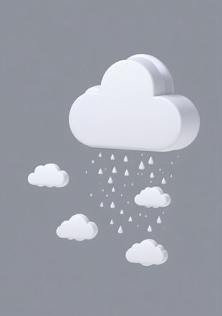 Cloud Shapes Isolated On A White Background. Generative AIの素材